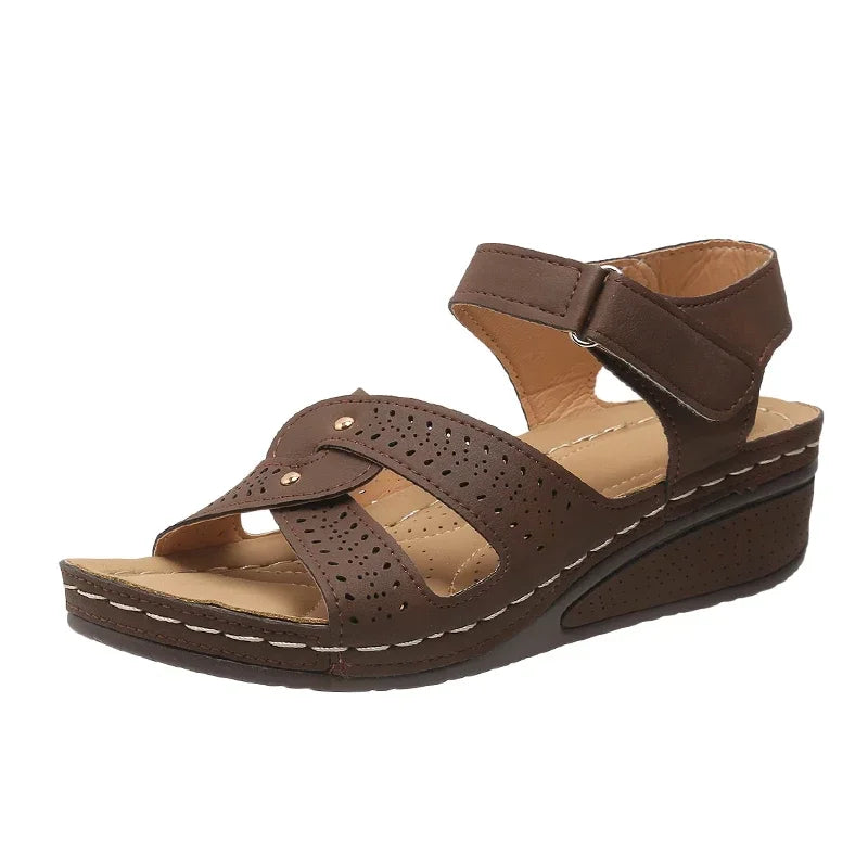 Sandales Compensées Femme Grandes Tailles | Style Romain Confort Marche | Chaussures Plateforme Plage Été