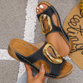 Mules Plates Femme Tête Ronde Compensées | Couleur Unie Style Plage | Chaussures Glissées Légères Été