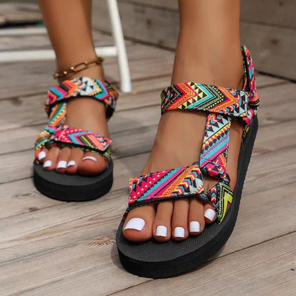 Sandales Plates Femme Corde Chanvre Naturel | Bride Arrière Velcro Légères | Chaussures Plage Bohème Été