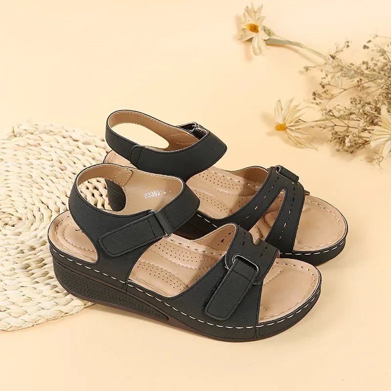Sandales Romaines Femme Vintage Bout Ouvert | Lacets Antidérapantes Marche Plage | Chaussures Été Casual