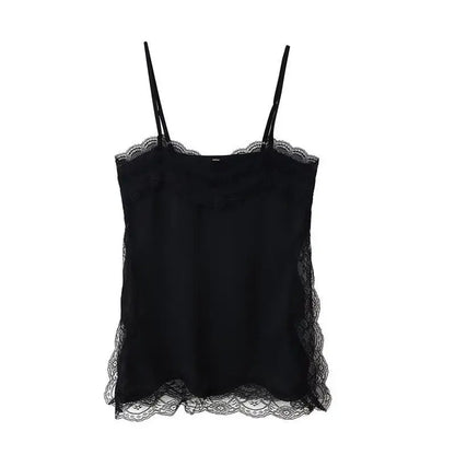 Robe Longue Femme Satin Col V | Bretelles Fines Dentelle Taille Haute | Robe de Soirée Estivale