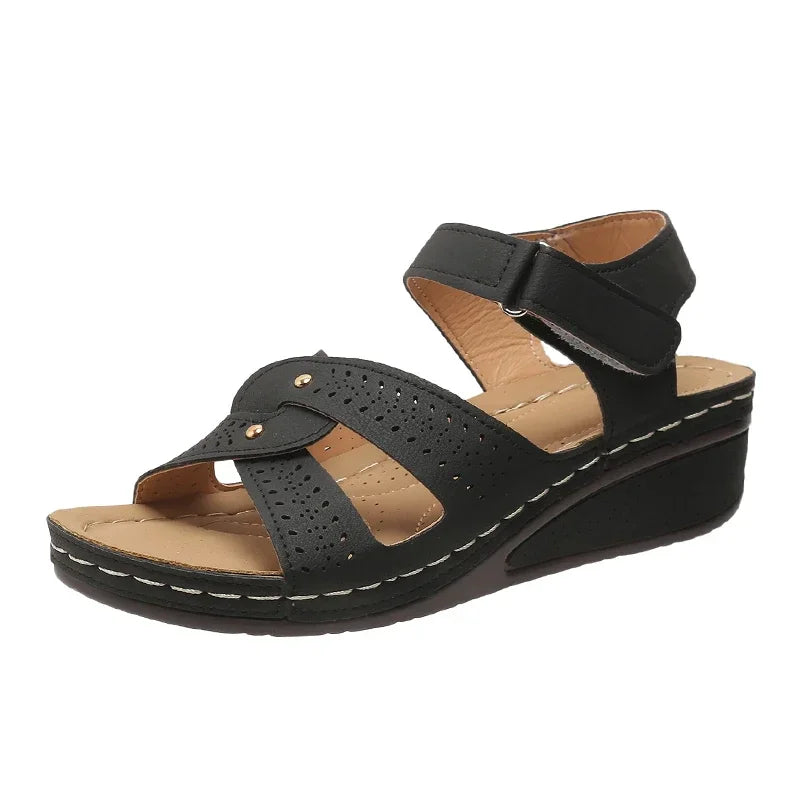Sandales Compensées Femme Grandes Tailles | Style Romain Confort Marche | Chaussures Plateforme Plage Été