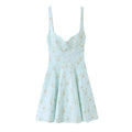 Robe Mini Femme Bretelles Fleurie Popeline | Dos Ouvert Style Vacances | Robe Estivale Légère 2026