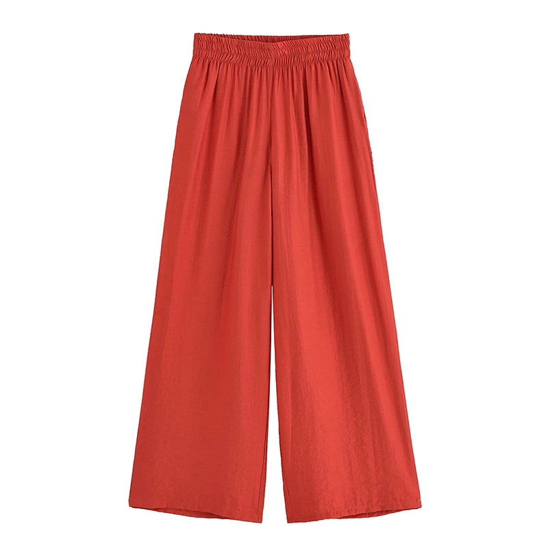 Ensemble Femme Chemise Zippée + Pantalon Taille Élastique | 2 Pièces Chic Contemporain Bureau Été