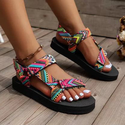 Sandales Plates Femme Corde Chanvre Naturel | Bride Arrière Velcro Légères | Chaussures Plage Bohème Été