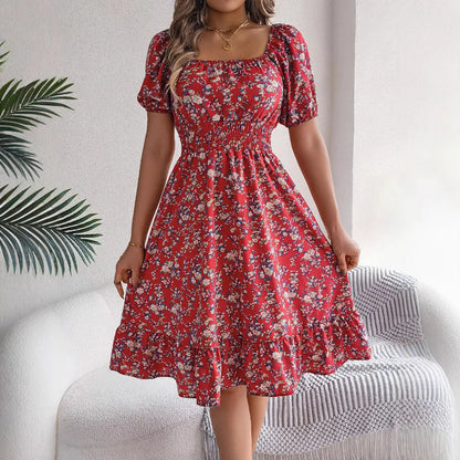 Robe de Plage Femme Florale Estivale A-Line