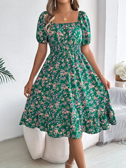 Robe de Plage Femme Florale Estivale A-Line