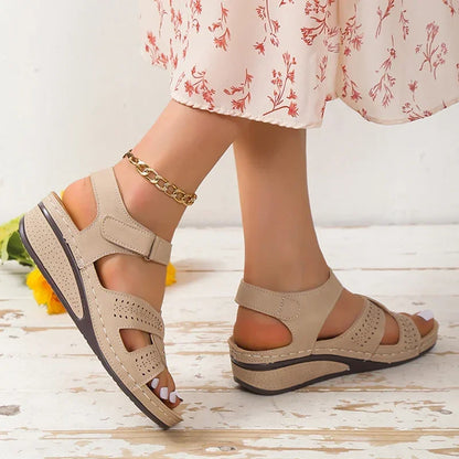 Sandales Compensées Femme Grandes Tailles | Style Romain Confort Marche | Chaussures Plateforme Plage Été
