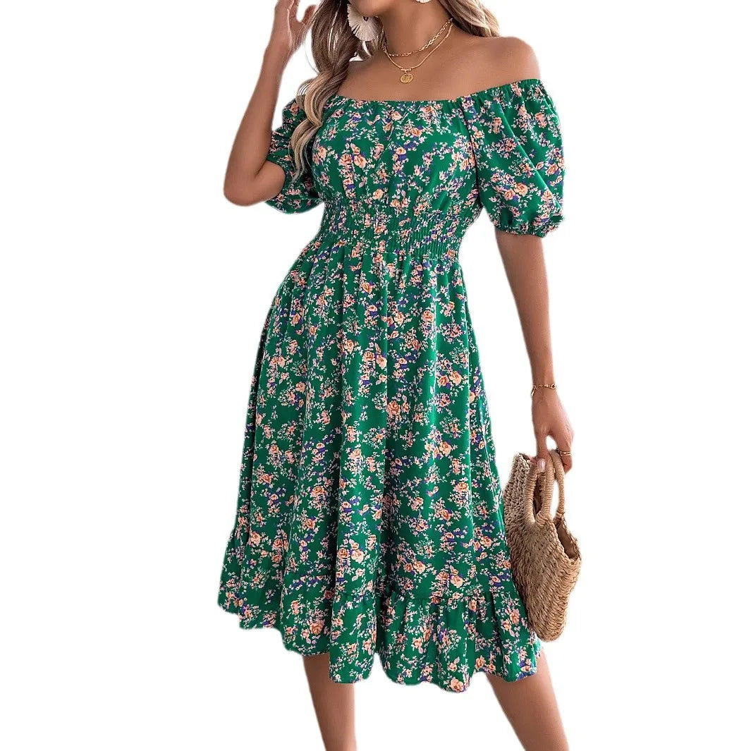 Robe de Plage Femme Florale Estivale A-Line