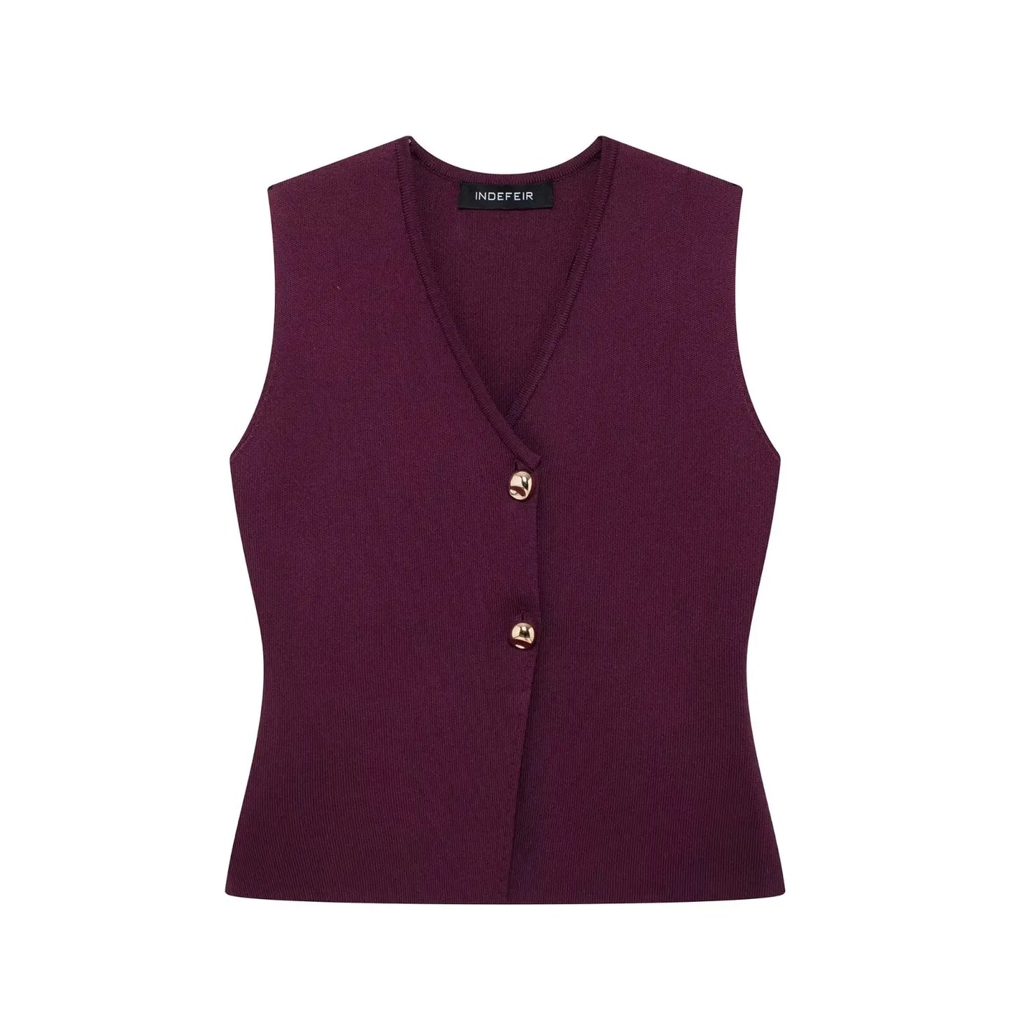 Ensemble Tricot Femme Top Col V + Jupe Longue Fendue | 2 Pièces Bordeaux Élégant Soirée